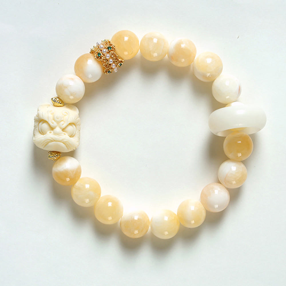 Amber Gray Agate Ivory Fruit Confidence Bracelet