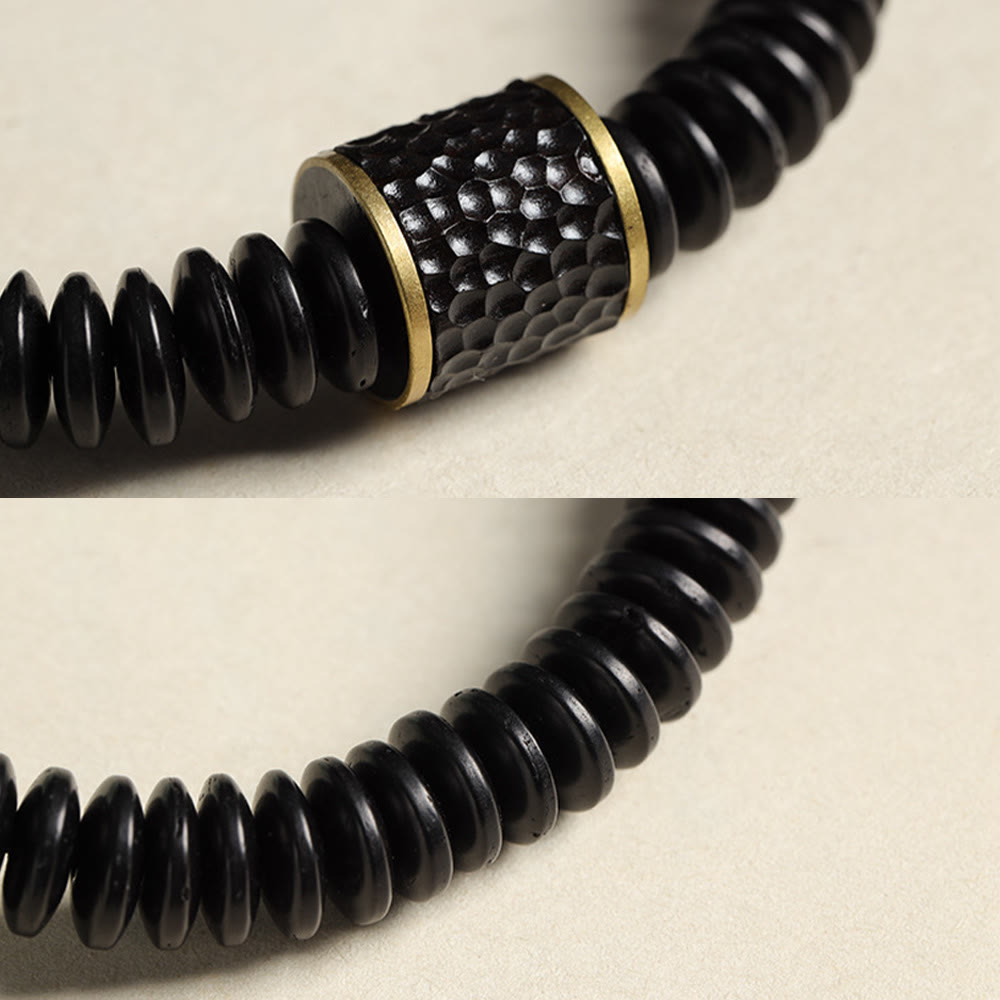 Organic Tibetan Coconut Shell & Copper Adjustable Meditation Bracelet