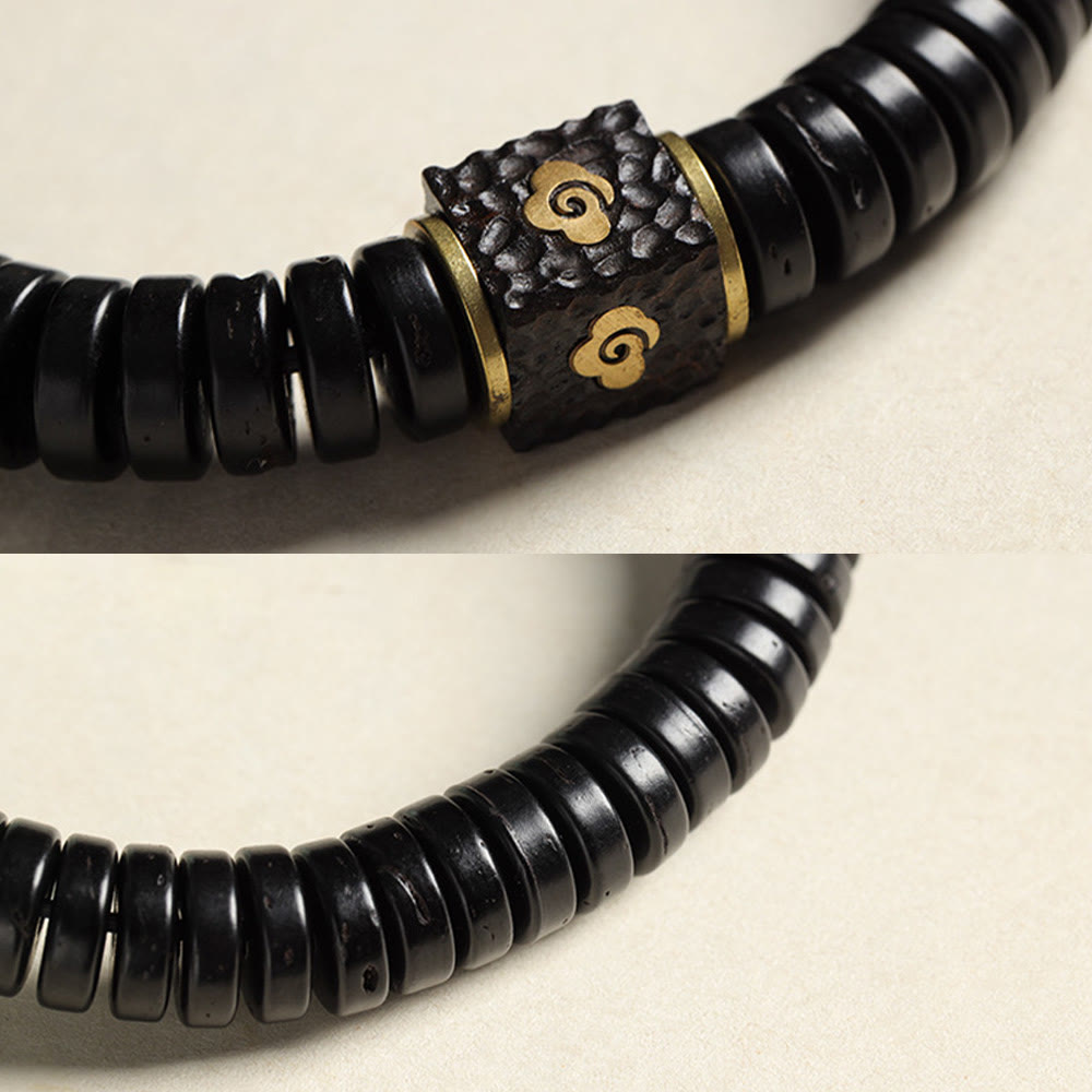 Organic Tibetan Coconut Shell & Copper Adjustable Meditation Bracelet