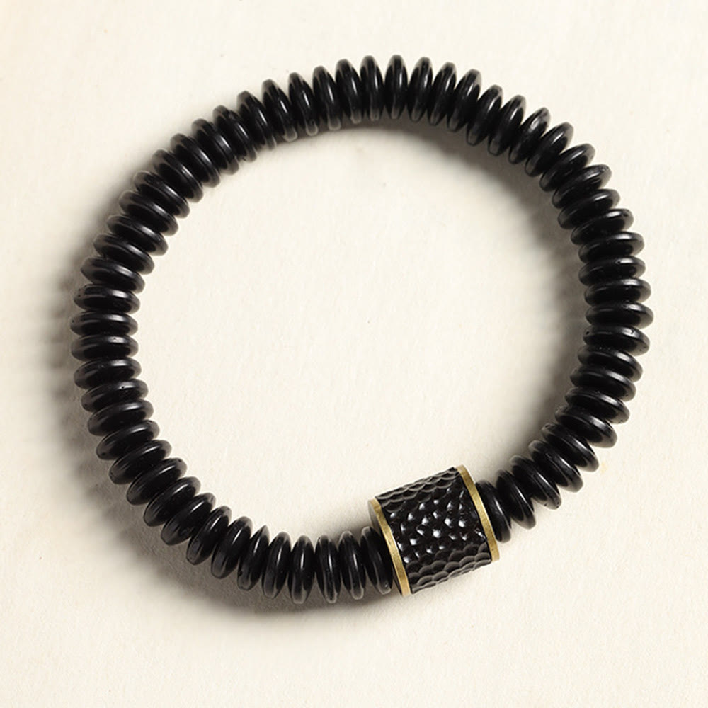 Organic Tibetan Coconut Shell & Copper Adjustable Meditation Bracelet