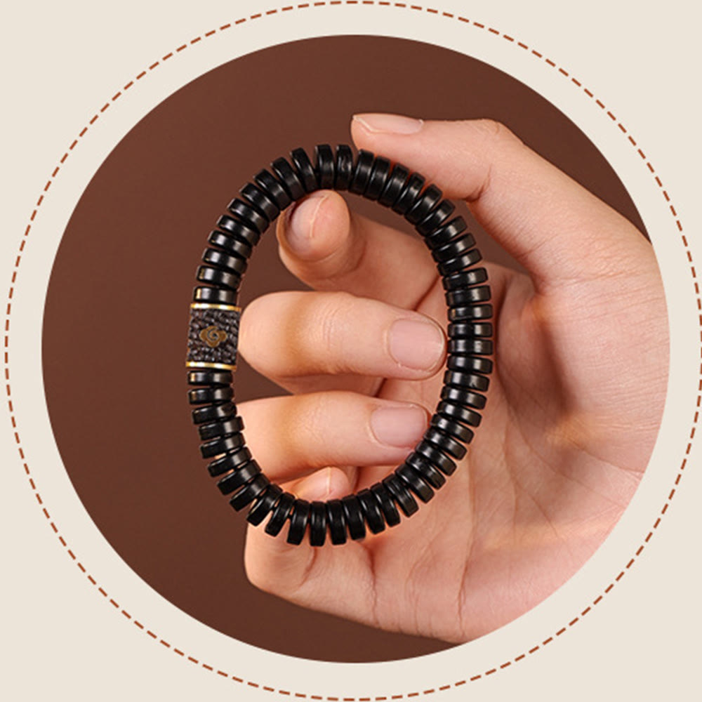Organic Tibetan Coconut Shell & Copper Adjustable Meditation Bracelet