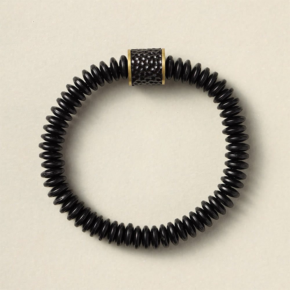 Organic Tibetan Coconut Shell & Copper Adjustable Meditation Bracelet