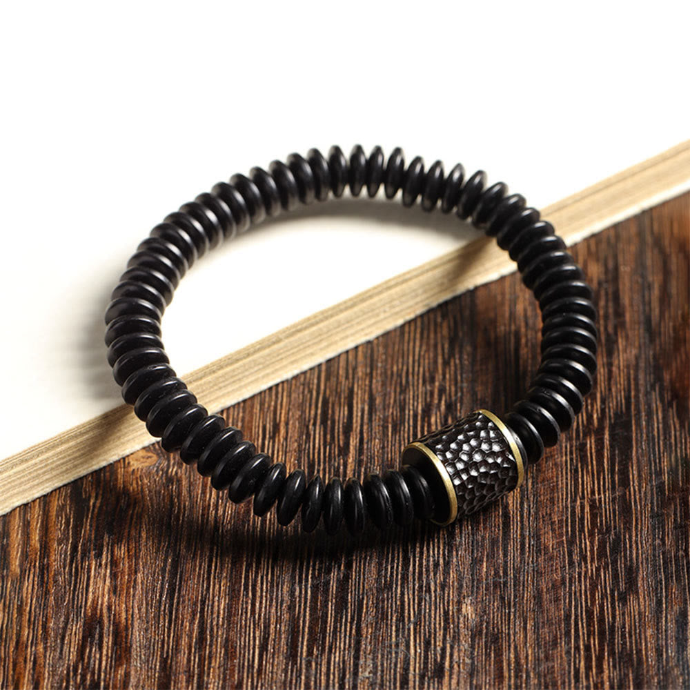 Organic Tibetan Coconut Shell & Copper Adjustable Meditation Bracelet