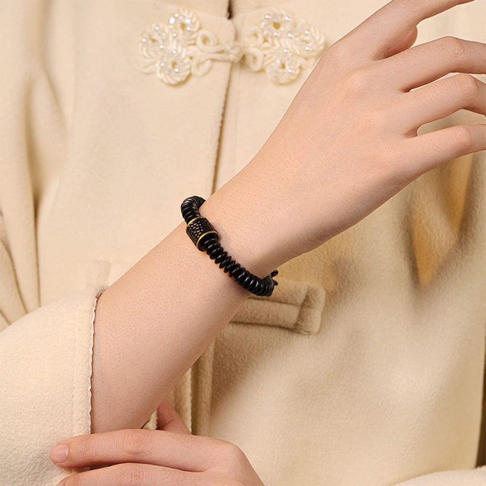 Organic Tibetan Coconut Shell & Copper Adjustable Meditation Bracelet
