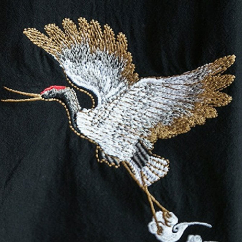 Embroidered Cotton Linen Open Front Mindful Kimono Jacket