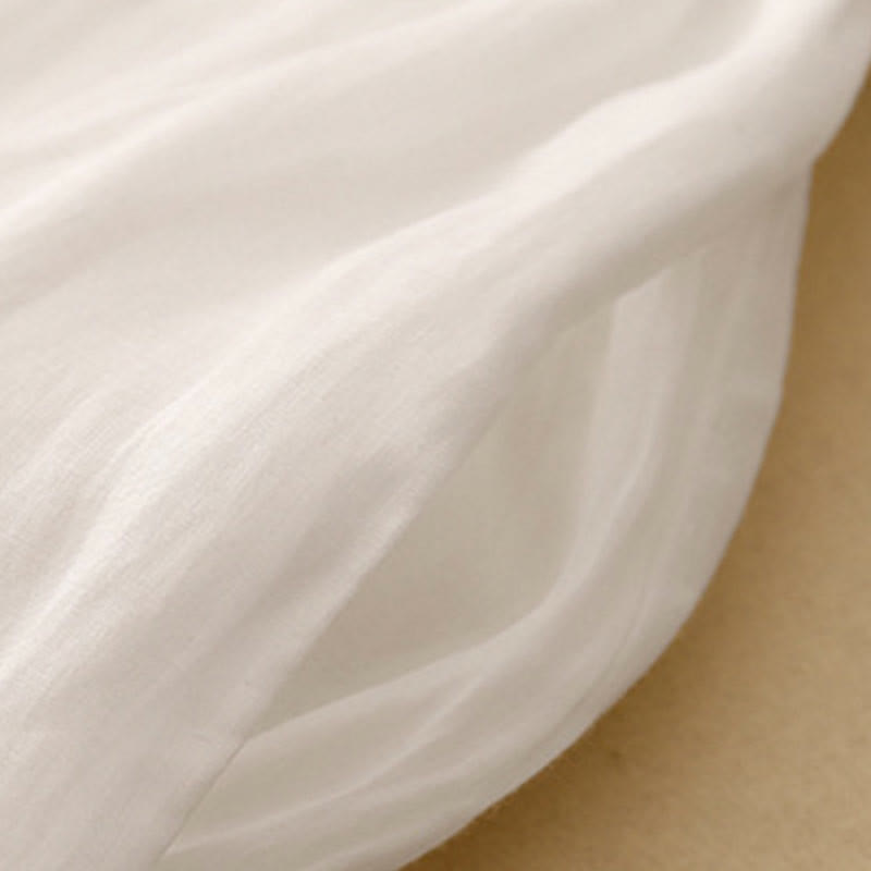 Geometric Embroidery Elastic Waist Women's Cotton Linen Wide Leg Pants With Pockets