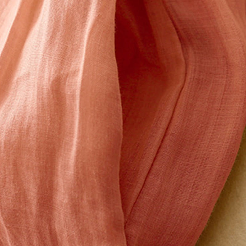 Geometric Embroidery Elastic Waist Women's Cotton Linen Wide Leg Pants With Pockets