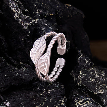 Minimalist Copper Leaf Nature-Inspired Adjustable Open Ring