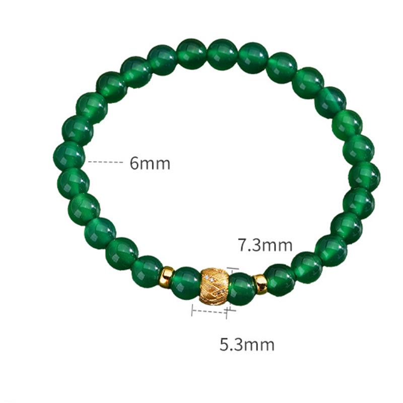 Green Agate Beads and Sterling Silver Support Bracelet for Emotional Balance