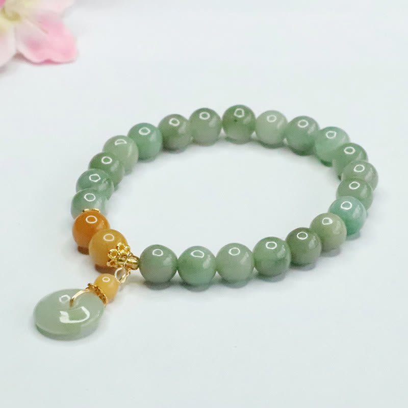 Jade Beads Peace Buckle Prosperity Abundance Bracelet