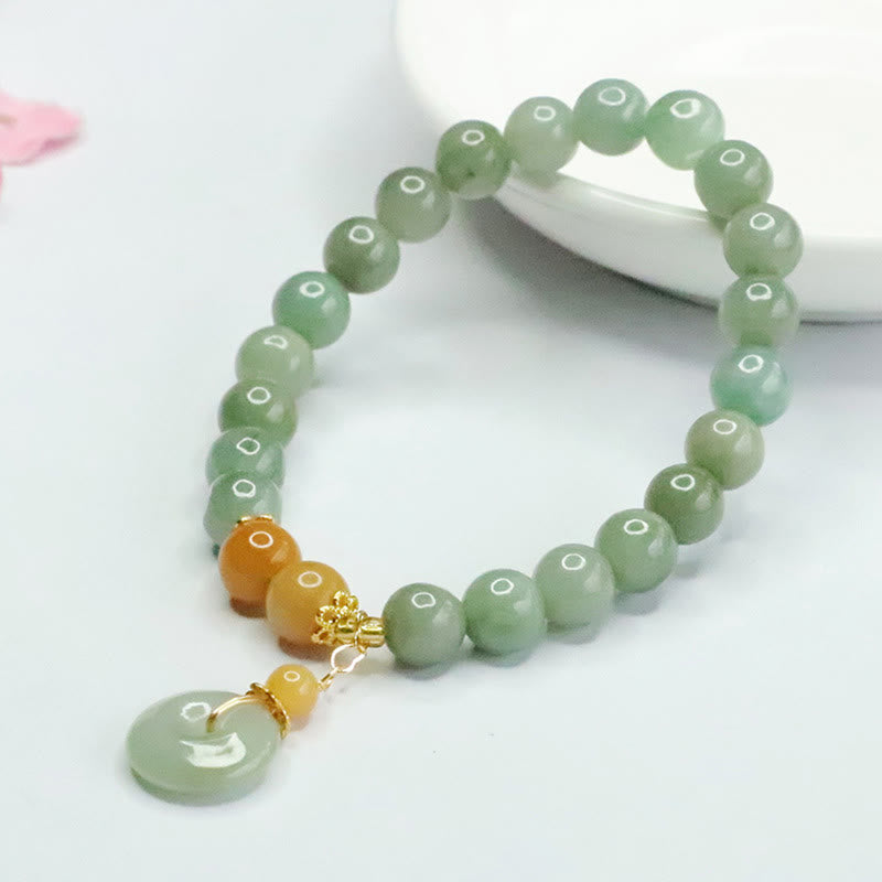 Jade Beads Peace Buckle Prosperity Abundance Bracelet