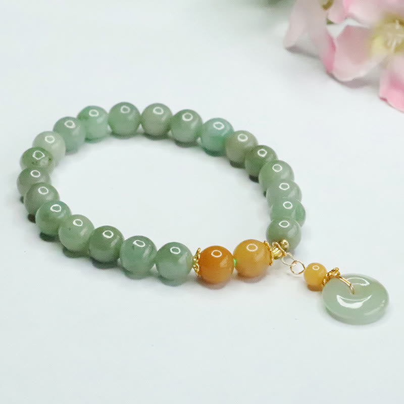 Jade Beads Peace Buckle Prosperity Abundance Bracelet