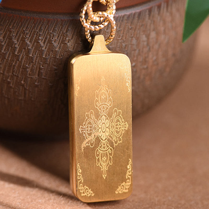 Tibet God Of Wealth Titanium Steel Thangka Wealth Necklace Pendant