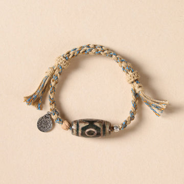 Tibetan Dzi Bead Wealth Protection Braided Bracelet