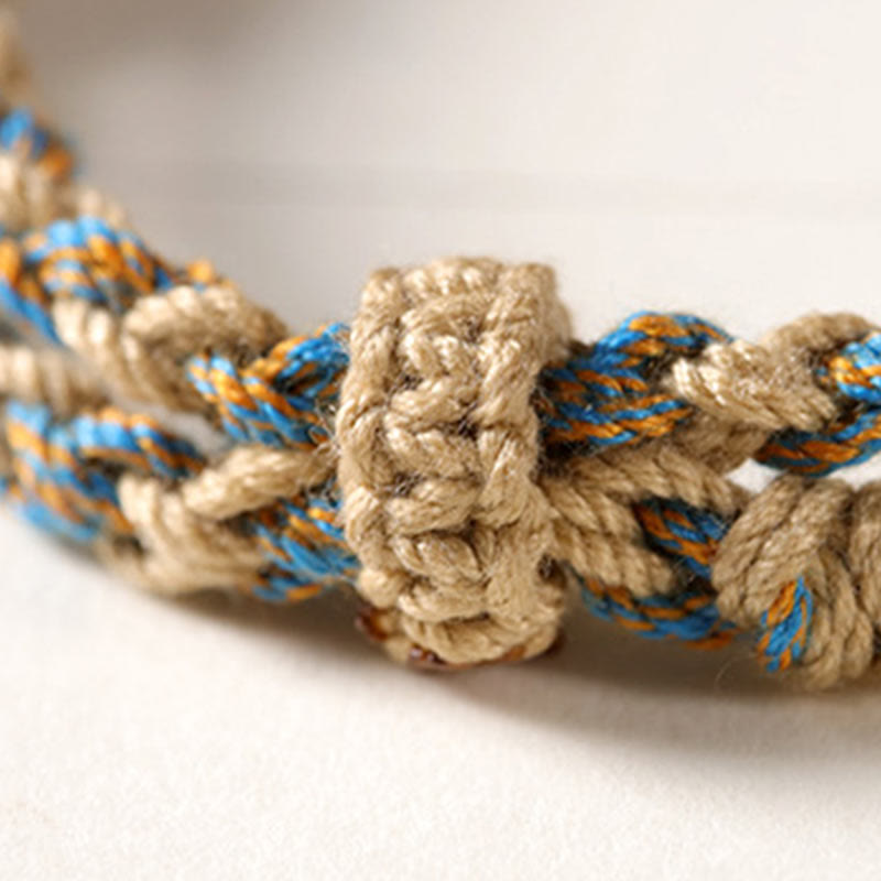 Tibetan Dzi Bead Wealth Protection Braided Bracelet