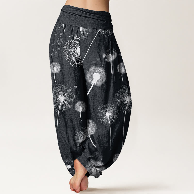 Breathable Cotton Dandelion Print Mindful Harem Pants