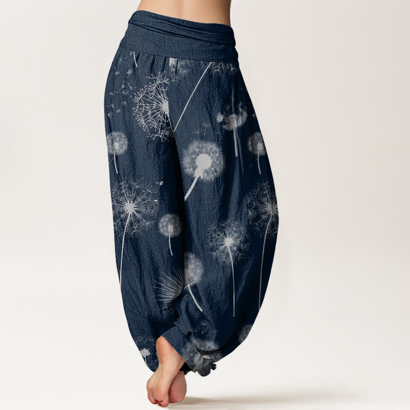 Breathable Cotton Dandelion Print Mindful Harem Pants