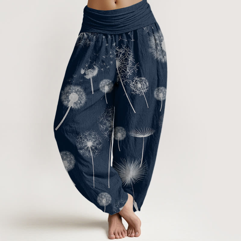 Breathable Cotton Dandelion Print Mindful Harem Pants