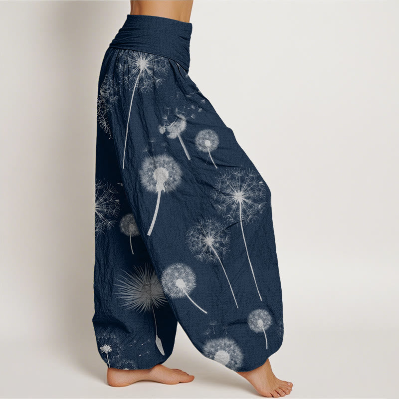 Breathable Cotton Dandelion Print Mindful Harem Pants