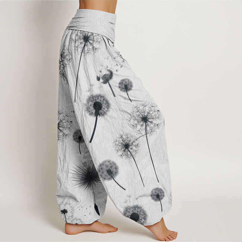 Breathable Cotton Dandelion Print Mindful Harem Pants