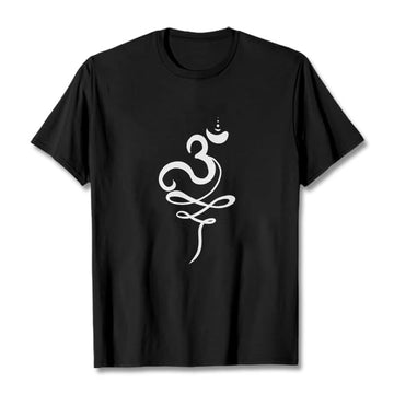 Soft Cotton Sanskrit Om Graphic Meditation Tee