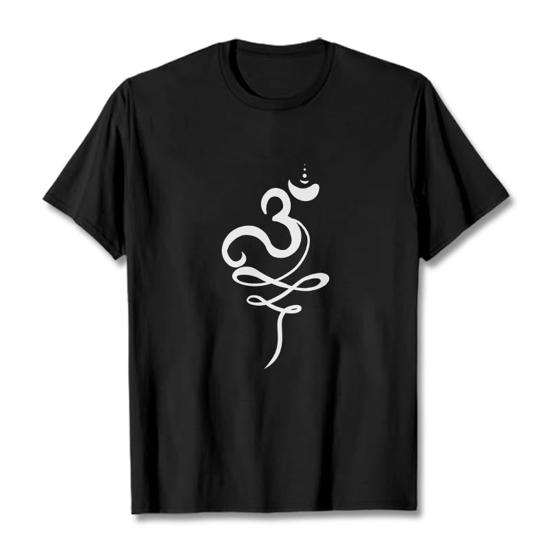 Soft Cotton Sanskrit Om Graphic Meditation Tee