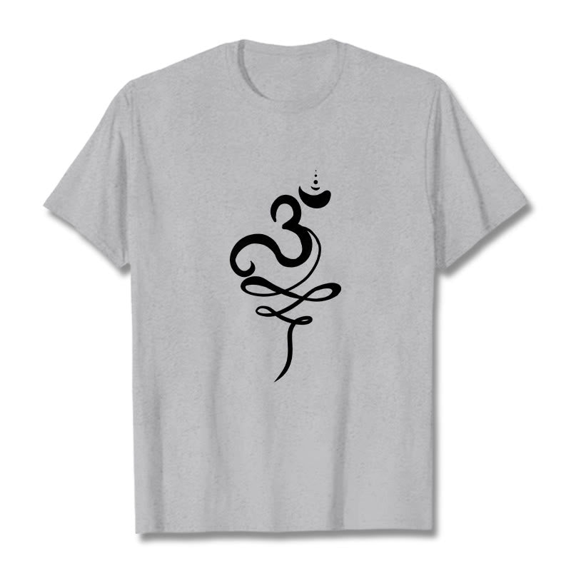 Soft Cotton Sanskrit Om Graphic Meditation Tee