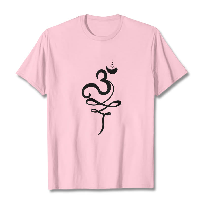 Soft Cotton Sanskrit Om Graphic Meditation Tee