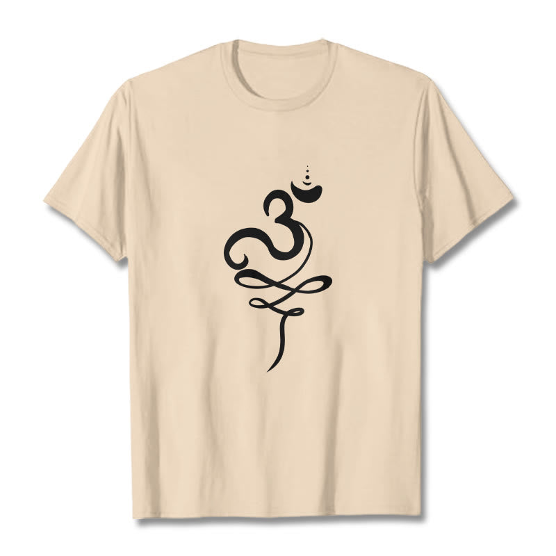 Soft Cotton Sanskrit Om Graphic Meditation Tee