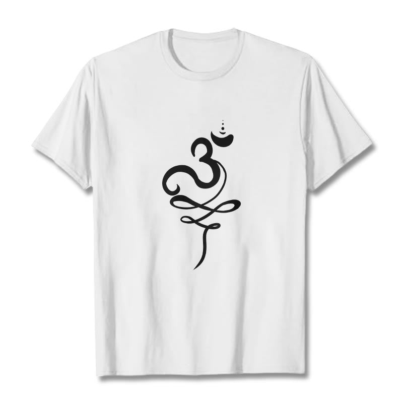 Soft Cotton Sanskrit Om Graphic Meditation Tee