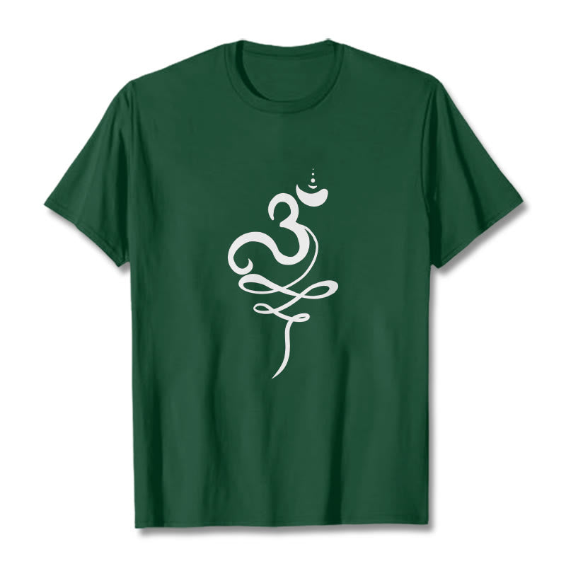 Soft Cotton Sanskrit Om Graphic Meditation Tee