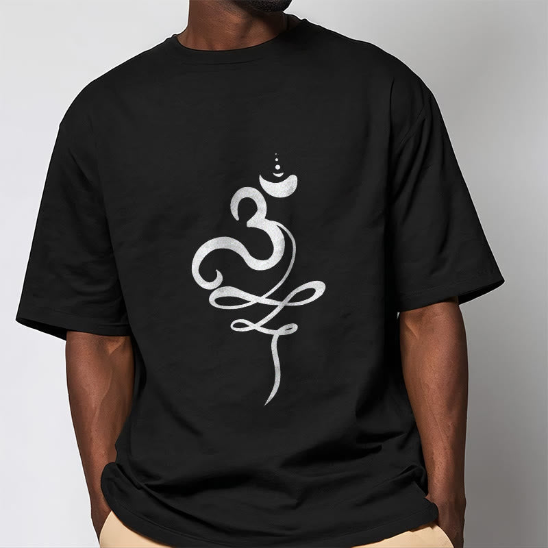 Soft Cotton Sanskrit Om Graphic Meditation Tee