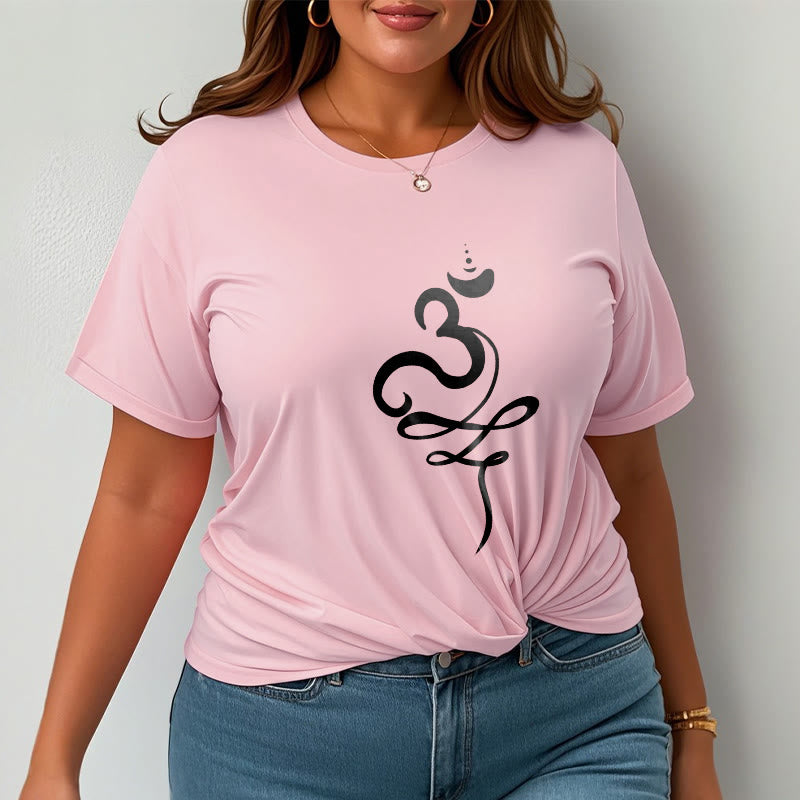 Soft Cotton Sanskrit Om Graphic Meditation Tee