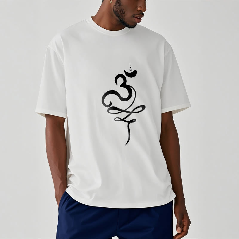 Soft Cotton Sanskrit Om Graphic Meditation Tee