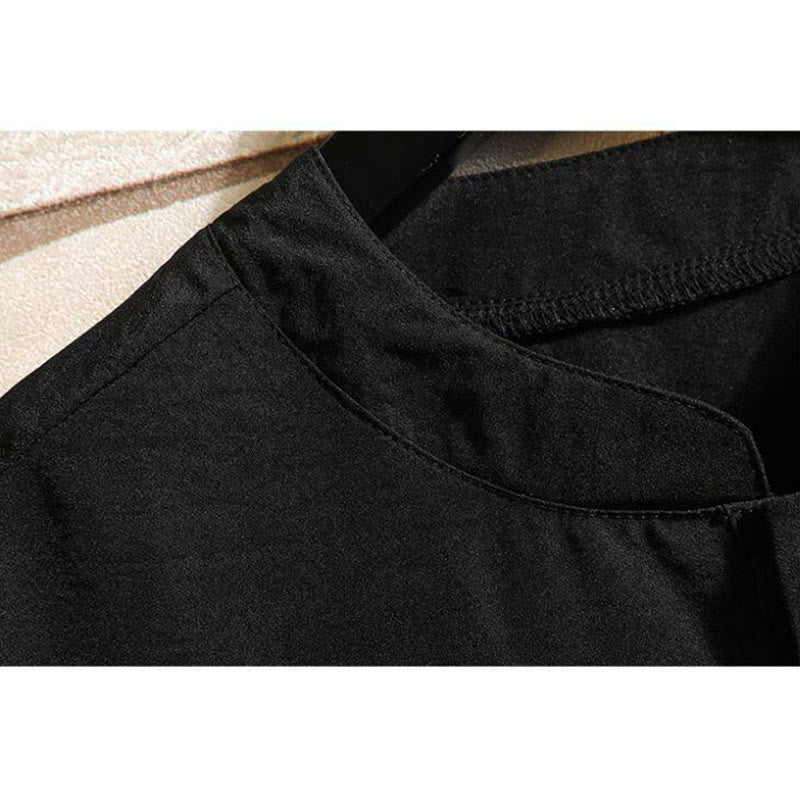 Vintage Casual Solid Color Men's Short Sleeve Shirt Jacket