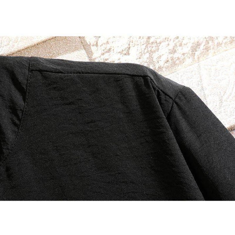 Vintage Casual Solid Color Men's Short Sleeve Shirt Jacket