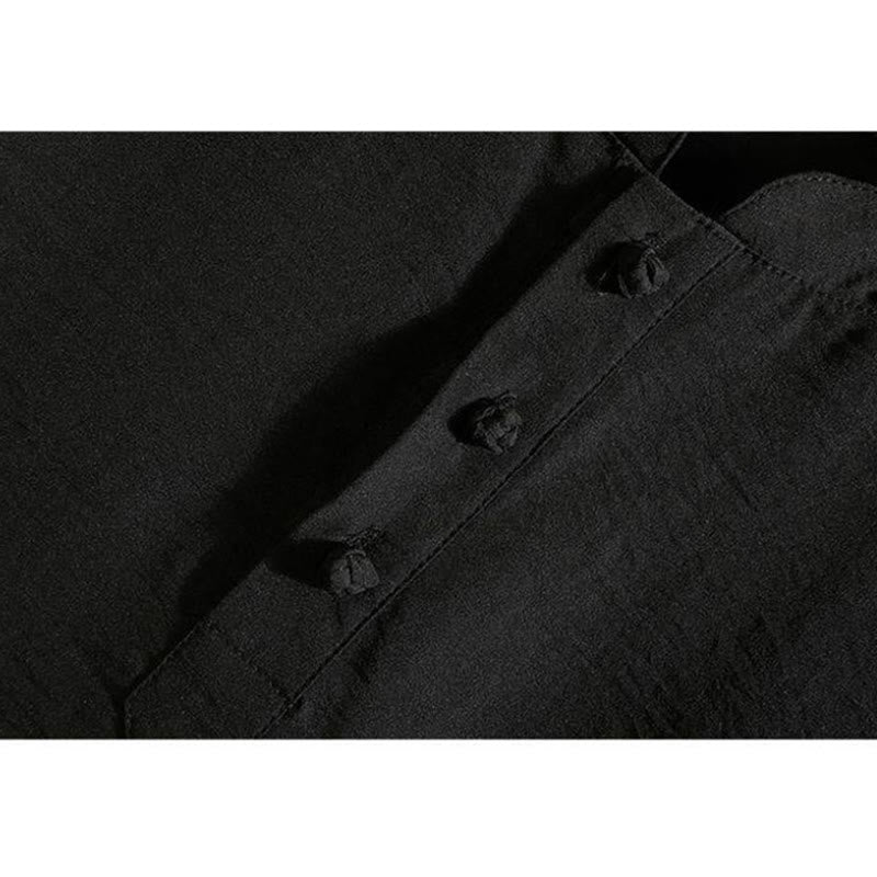 Vintage Casual Solid Color Men's Short Sleeve Shirt Jacket