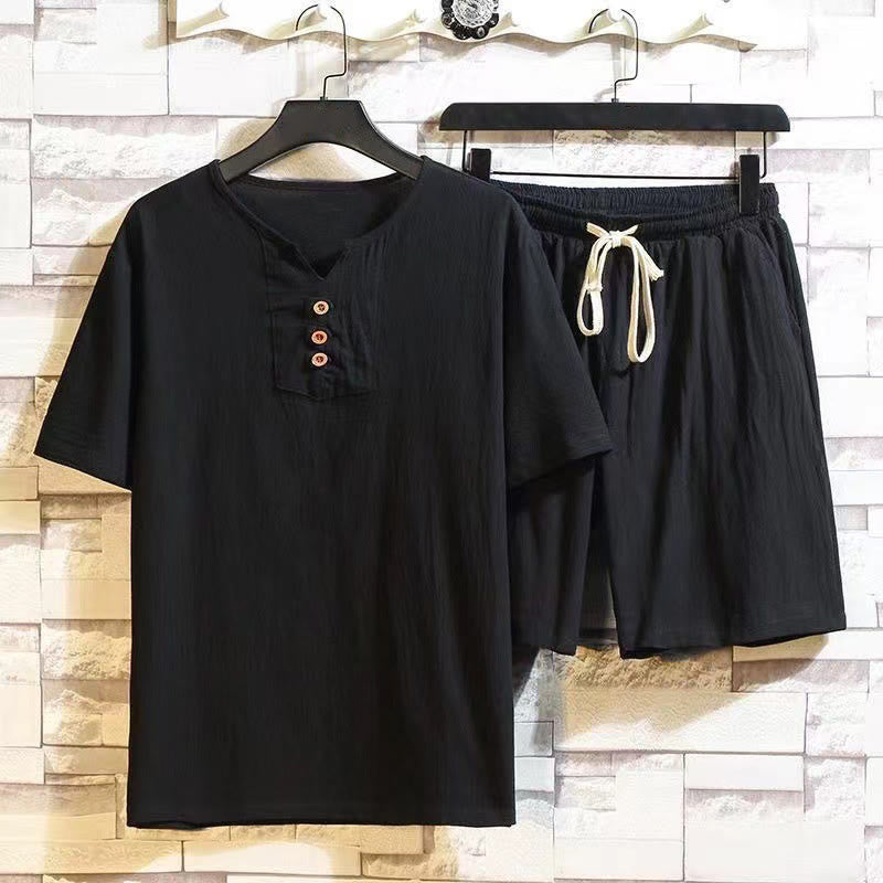 Breathable Cotton Linen Two-Piece Meditation Set