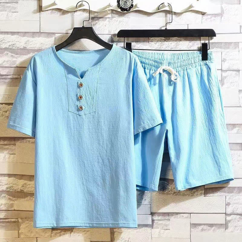 Breathable Cotton Linen Two-Piece Meditation Set