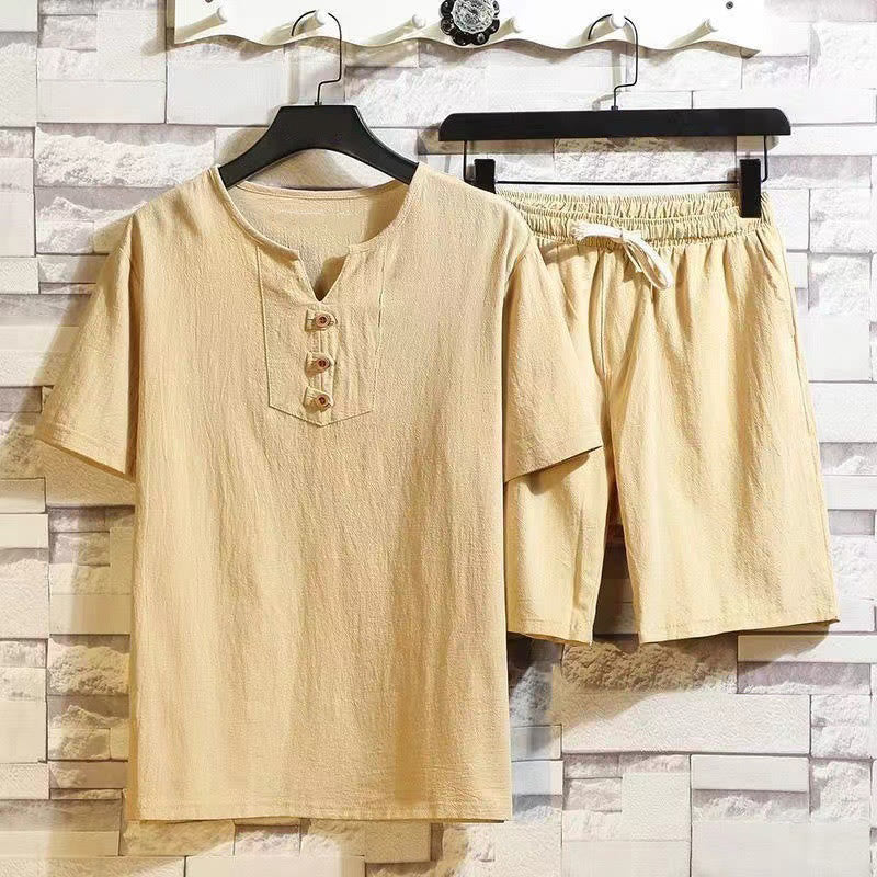 Breathable Cotton Linen Two-Piece Meditation Set