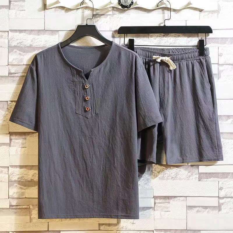 Breathable Cotton Linen Two-Piece Meditation Set