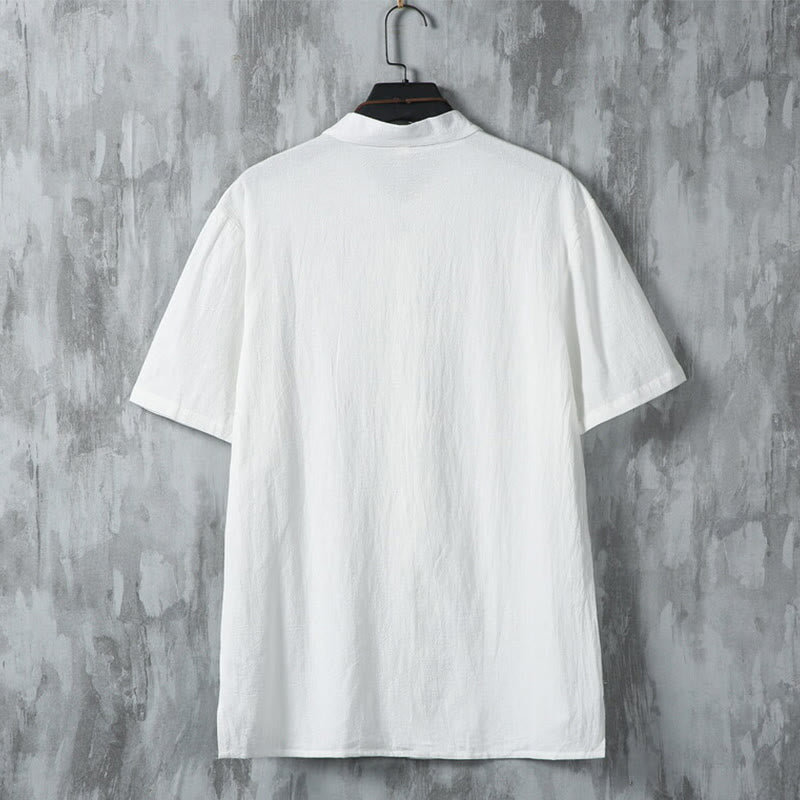Cotton Linen Frog Button Meditation Shirt