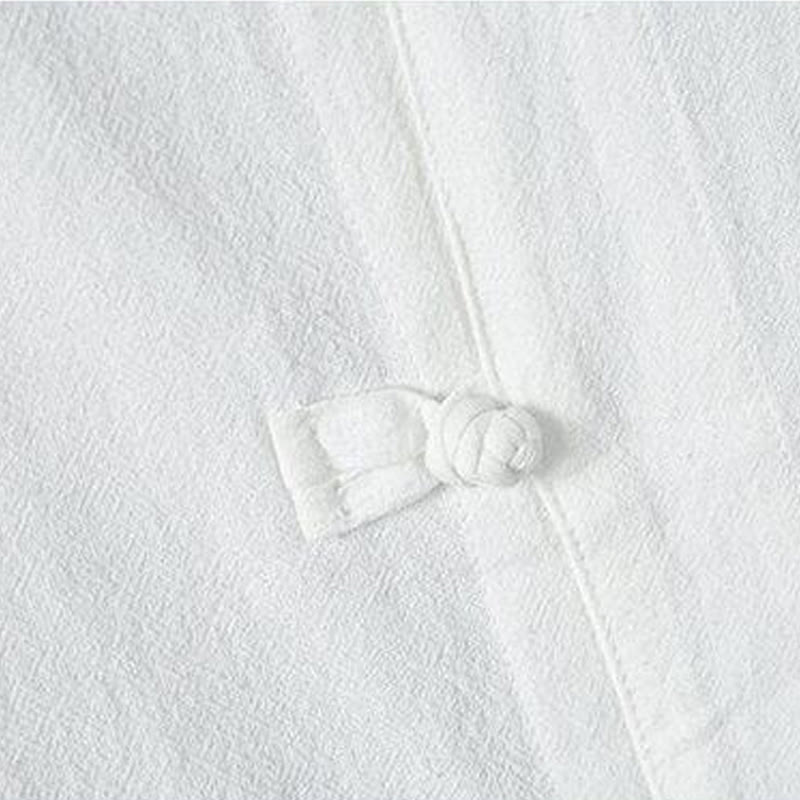 Cotton Linen Frog Button Meditation Shirt
