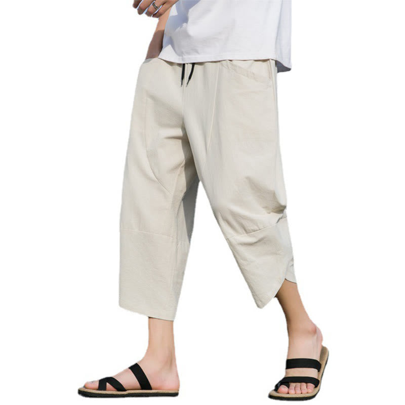 Cotton Linen Tapered Cropped Mindful Movement Pants