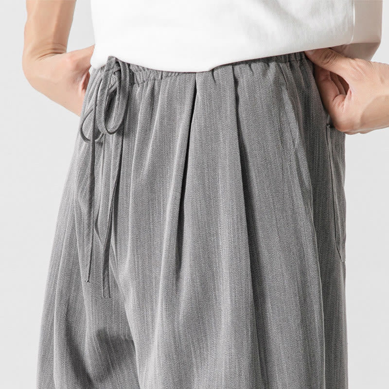 Cotton Linen Straight Leg Men's Meditation Pants