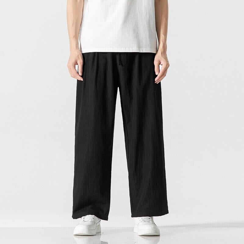 Cotton Linen Straight Leg Men's Meditation Pants