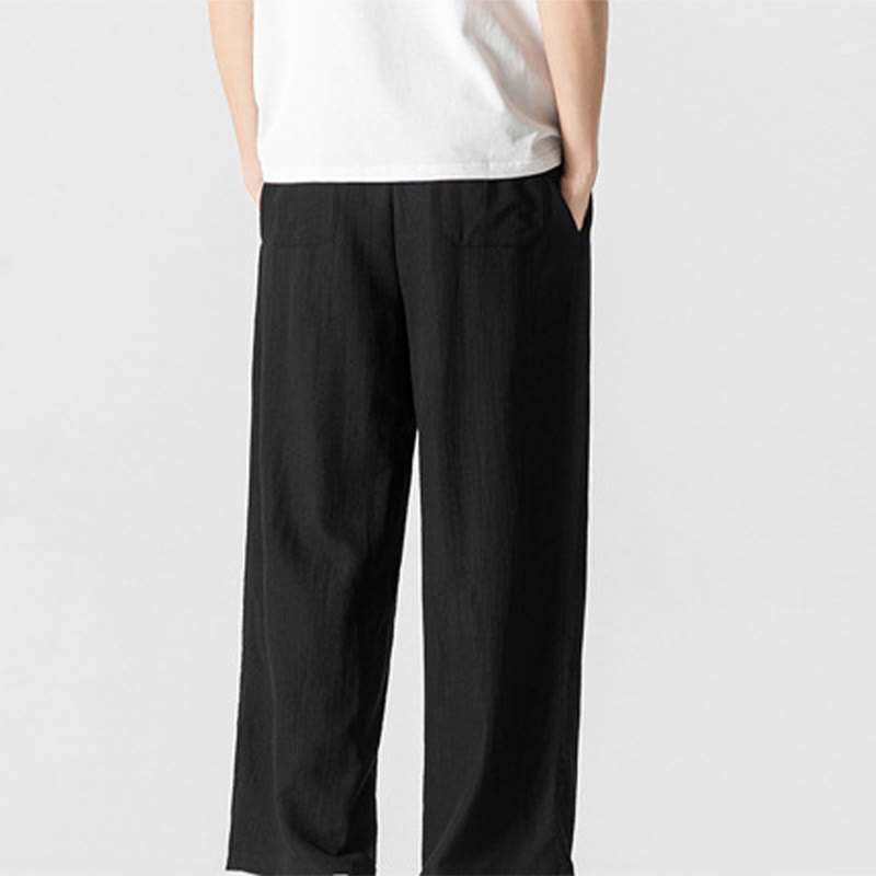 Cotton Linen Straight Leg Men's Meditation Pants