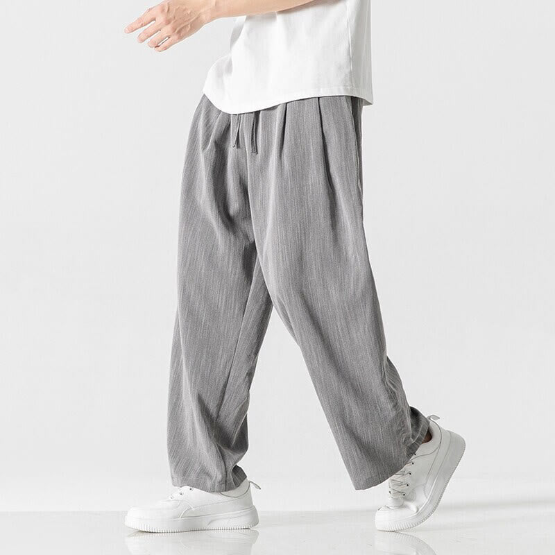 Cotton Linen Straight Leg Men's Meditation Pants