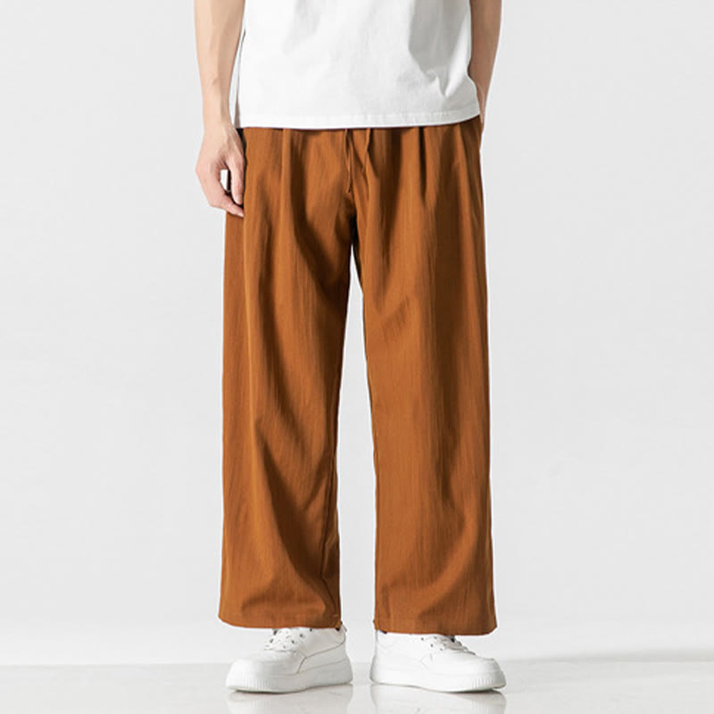 Cotton Linen Straight Leg Men's Meditation Pants