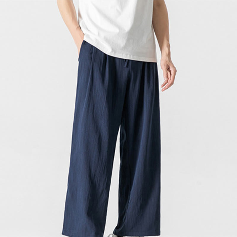 Cotton Linen Straight Leg Men's Meditation Pants